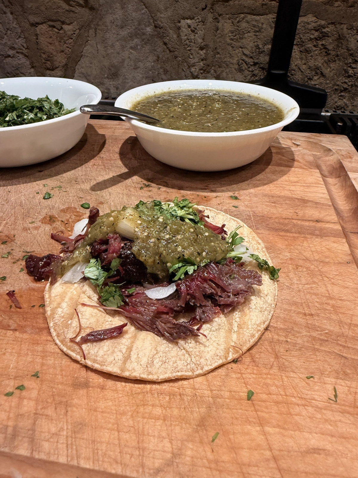 Beef cheek tacos confited in beef tallow