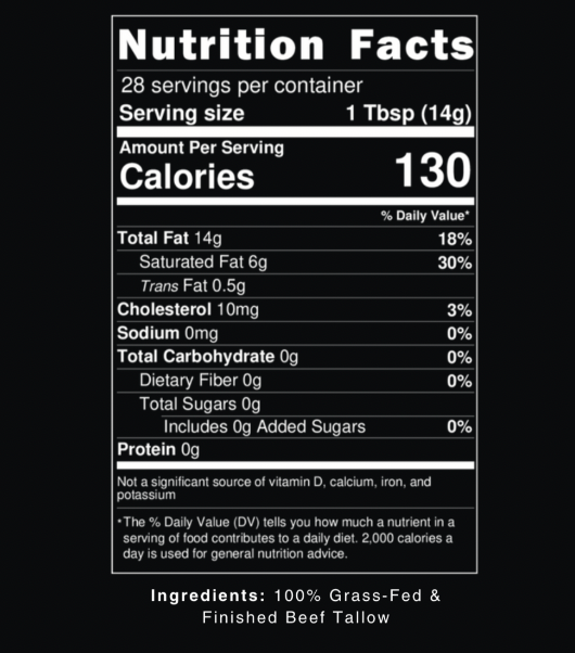 100% Grass-Fed & Finished American Beef Tallow